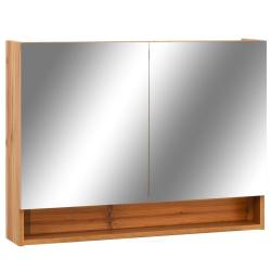 Armoire &agrave; miroir de salle de bain led 80 x 15 x 60 cm MDF ch&ecirc;ne 02_0006729