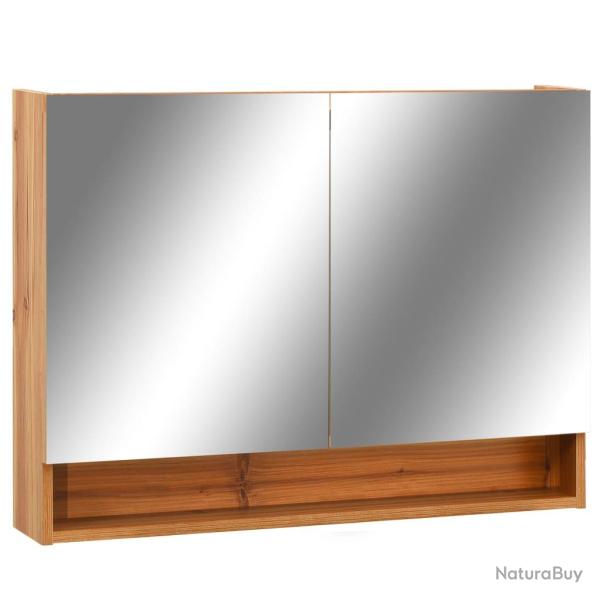 Armoire � miroir de salle de bain led 80 x 15 x 60 cm MDF ch�ne 02_0006729