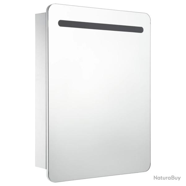Armoire de salle de bain � miroir led 60 x 11 x 80 cm blanc et argent� 02_0006565
