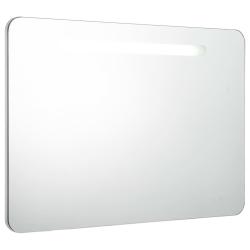 Armoire de salle de bain &agrave; miroir led 80 x 9,5 x 55 cm MDF blanc 02_0006570