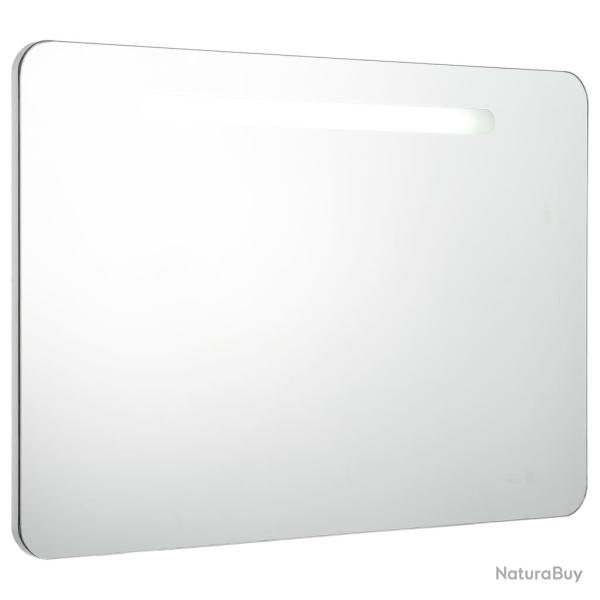 Armoire de salle de bain � miroir led 80 x 9,5 x 55 cm MDF blanc 02_0006570