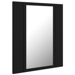Armoire &agrave; miroir de salle de bain led 40 x 12 x 45 acrylique noir 02_0006731