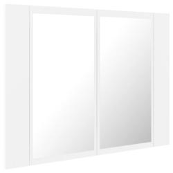 Armoire salle de bain &agrave; miroir led 60 x 12 x 45 cm acrylique blanc 02_0006650