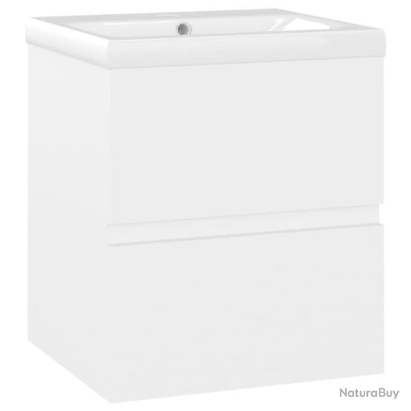 Armoire d'�vier avec lavabo int�gr� 41 x 38,5 x 45 cm agglom�r� blanc 02_0006431