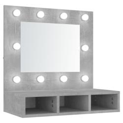 Armoire &agrave; miroir avec led 60 x 31,5 x 62 cm gris 02_0006673