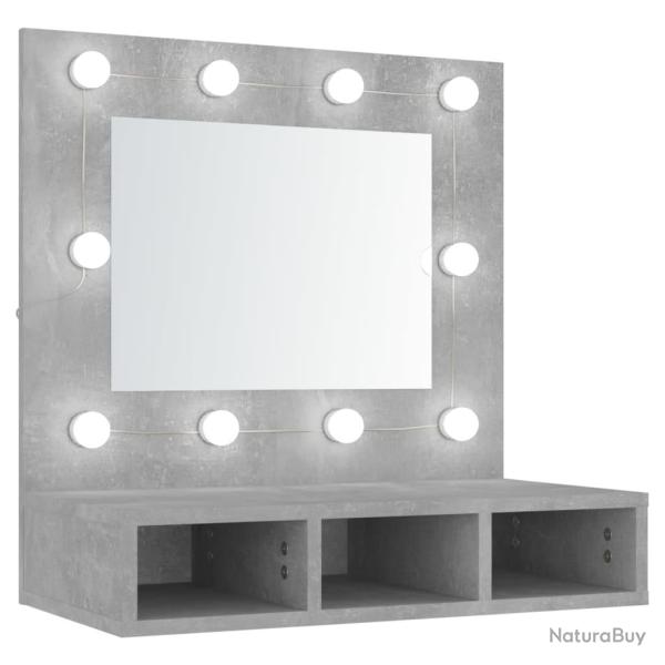 Armoire � miroir avec led 60 x 31,5 x 62 cm gris 02_0006673