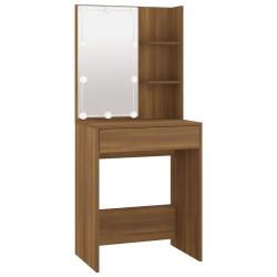 Coiffeuse table de maquillage design meuble mobilier de chambre avec led ch&ecirc;ne 60 x 40 x 140 cm mar