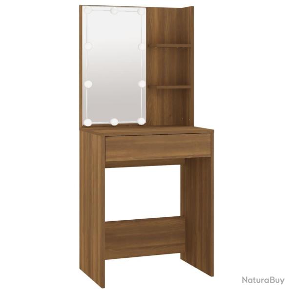 Coiffeuse table de maquillage design meuble mobilier de chambre avec led ch�ne 60 x 40 x 140 cm mar