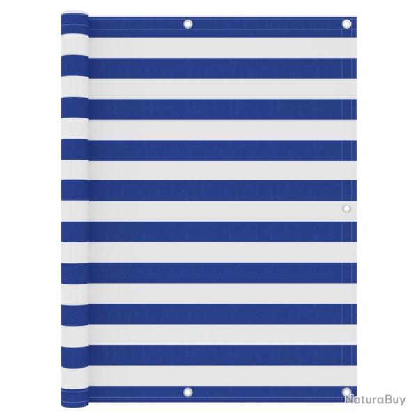 �cran de balcon brise pare vue protection confidentialit� 120 x 500 cm tissu oxford blanc et bleu 0