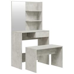 Ensemble de coiffeuse design contemporaine 74,5 x 40 x 141 cm gris b&eacute;ton 02_0006293