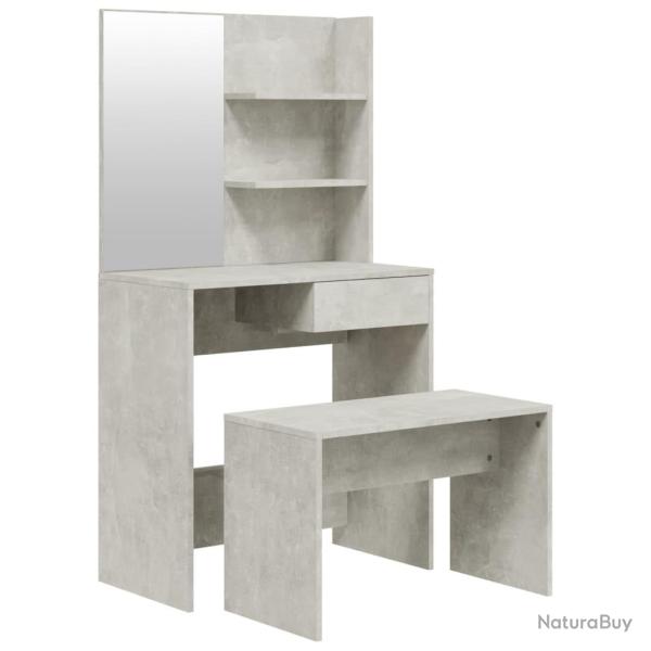 Ensemble de coiffeuse design contemporaine 74,5 x 40 x 141 cm gris b�ton 02_0006293