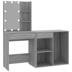 Coiffeuse &agrave; led 60 x 40 x 140 cm avec armoire sonoma gris bois d'ing&eacute;nierie 02_0006373