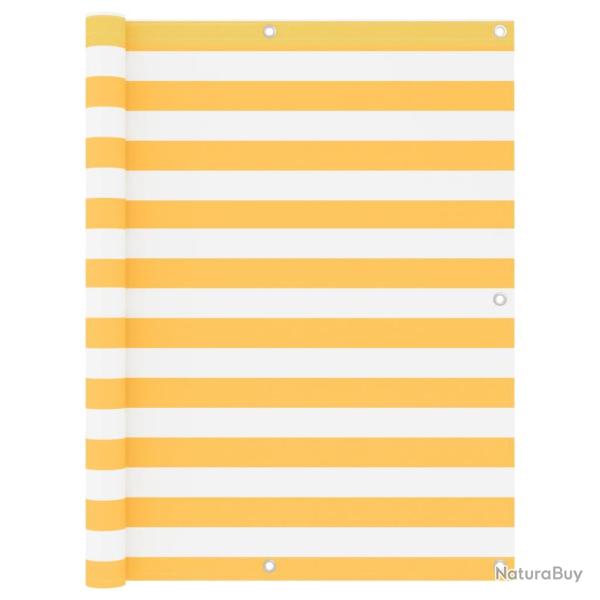 �cran de balcon brise pare vue protection confidentialit� 120 x 500 cm tissu oxford blanc et jaune