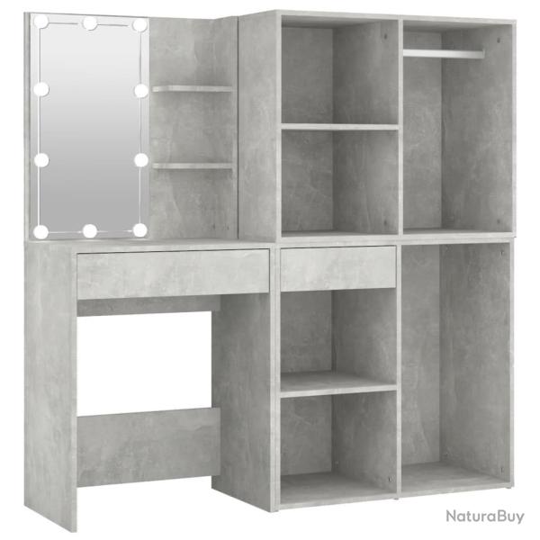 Coiffeuse � led avec 2 armoires 60 x 40 x 140 cm bois d'ing�nierie gris 02_0006297