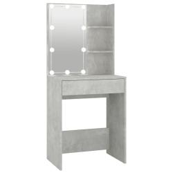 Coiffeuse design contemporain avec led 60 x 40 x 140 cm gris 02_0006393
