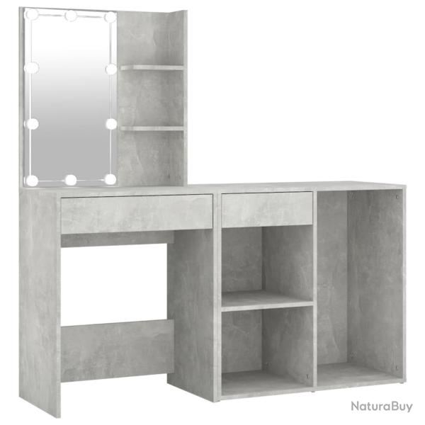 Coiffeuse � led avec armoire 60 x 40 x 140 cm bois d'ing�nierie gris 02_0006349