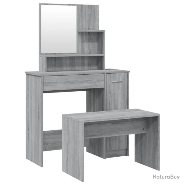 Coiffeuse table de maquillage design meuble mobilier de chambre 86,5 x 35 x 136 cm gris 02_0006342