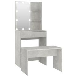Coiffeuse table de maquillage tabouret design meuble mobilier de chambre avec led 60 x 40 x 140 cm