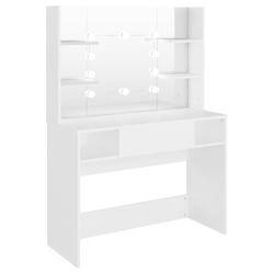 Table de maquillage avec &eacute;clairage led 100 x 40 x 135 cm MDF blanc 02_0006392