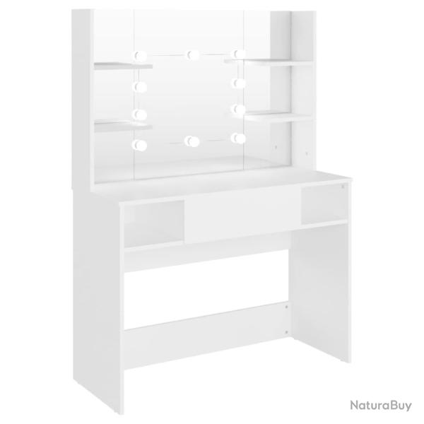 Table de maquillage avec �clairage led 100 x 40 x 135 cm MDF blanc 02_0006392