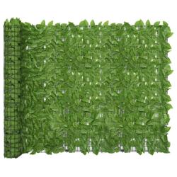 &Eacute;cran de balcon brise pare vue protection confidentialit&eacute; avec feuilles 400 x 150 cm vert 02_0009998
