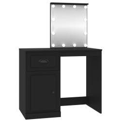 Coiffeuse avec led 90 x 50 x 132,5 cm bois d'ing&eacute;nierie noir 02_0006259