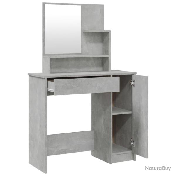 Ensemble de coiffeuse 86,5 x 35 x 136 cm gris b�ton 02_0006236