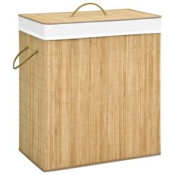 Panier &agrave; linge avec 2 sections bambou 100 litres 02_0006151
