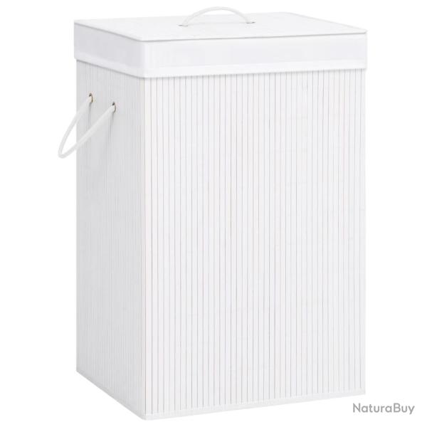 Panier � linge avec une seule section 40 x 30 x 60 cm bambou blanc 02_0006164
