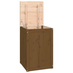 Bo&icirc;te &agrave; linge 44 x 44 x 66 cm bois massif de pin marron miel 02_0006213