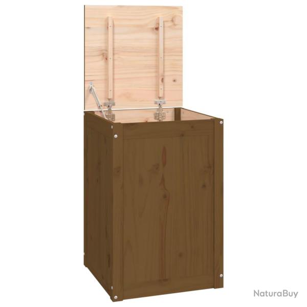 Bo�te � linge 44 x 44 x 66 cm bois massif de pin marron miel 02_0006213