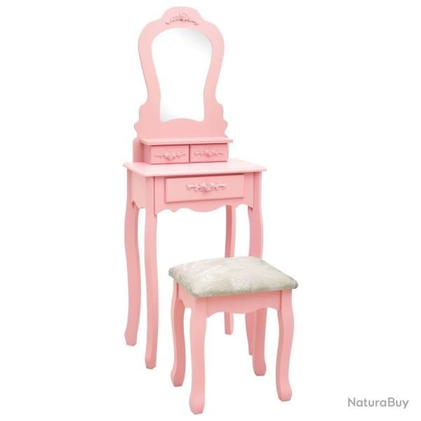 Ensemble de coiffeuse avec tabouret 50 x 59 x 136 cm rose 02_0006226