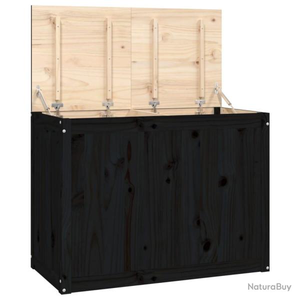 Bo�te � linge 88,5 x 44 x 66 cm bois massif de pin noir 02_0006211