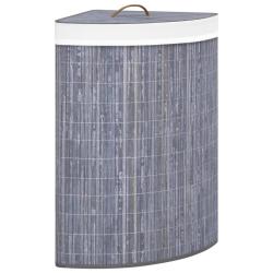 Panier &agrave; linge d'angle bambou 60 litres gris 02_0006143
