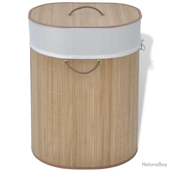 Panier � linge ovale 45 x 35 x 60 cm bambou naturel 02_0006166