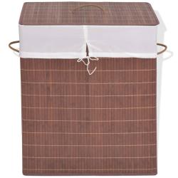 Panier &agrave; linge rectangulaire 52 x 32 x 60 cm bambou marron 02_0006202