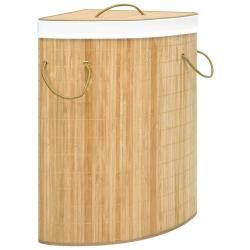 Panier &agrave; linge d'angle 60 litres bambou 02_0006123