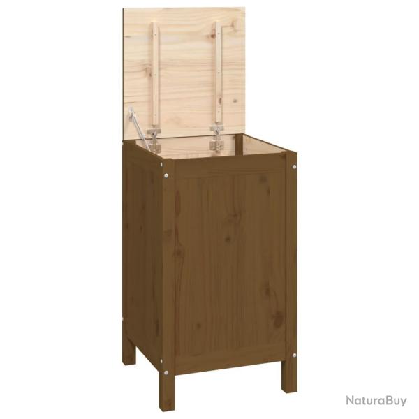 Bo�te � linge marron miel 44 x 44 x 76 cm bois massif de pin 02_0006184