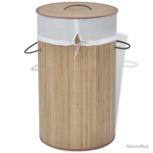 Panier � linge rond 35 x 60 cm bambou naturel 02_0006195
