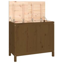Bo&icirc;te &agrave; linge marron miel 88,5 x 44 x 76 cm bois massif de pin 02_0006185