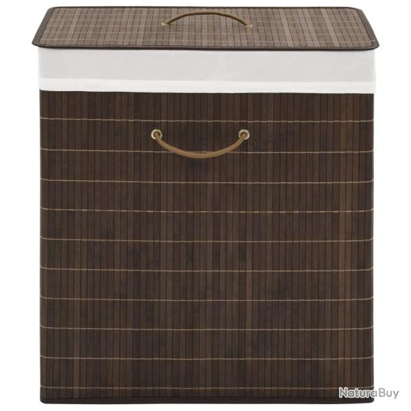 Panier � linge rectangulaire 40 x 30 x 60 cm bambou marron fonc� 02_0006130