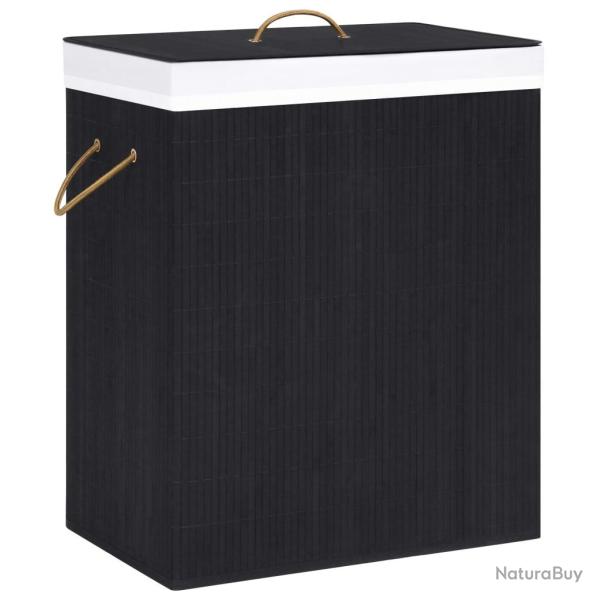 Panier � linge avec une seule section bambou 83 litres noir 02_0006173