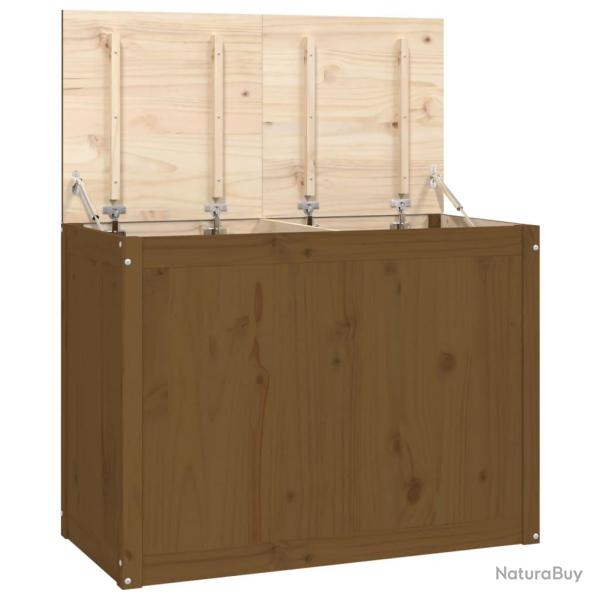 Bo�te panier � linge 88,5 x 44 x 66 cm bois massif de pin marron miel 02_0006157
