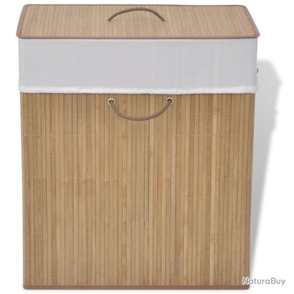 Panier � linge rectangulaire 52 x 32 x 60 cm bambou naturel 02_0006168