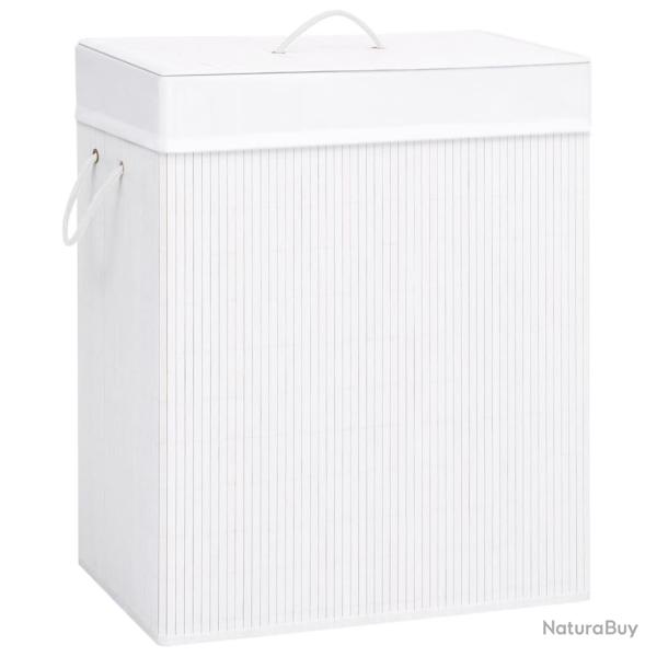 Panier � linge avec une seule section bambou 83 litres blanc 02_0006121