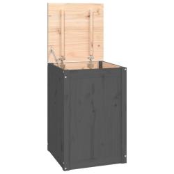 Bo&icirc;te &agrave; linge 44 x 44 x 66 cm bois massif de pin gris 02_0006159
