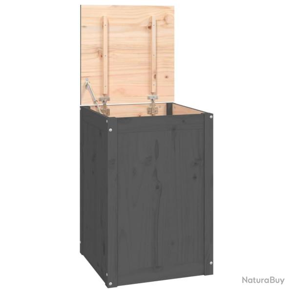Bo�te � linge 44 x 44 x 66 cm bois massif de pin gris 02_0006159