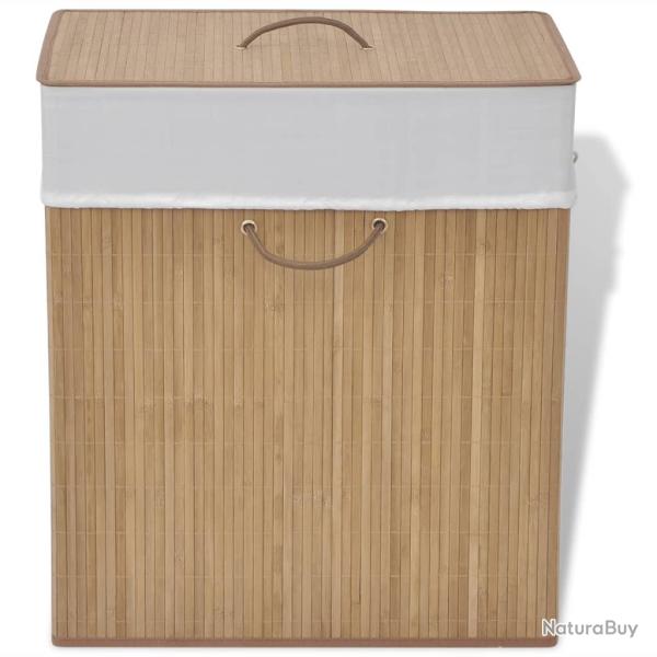 Panier � linge rectangulaire 40 x 30 x 60 cm bambou naturel 02_0006174