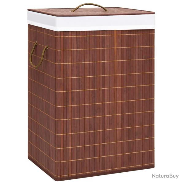 Panier � linge avec 2 sections 72 litres bambou marron 02_0006176