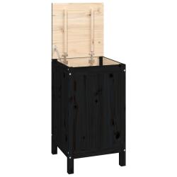 Bo&icirc;te &agrave; linge 44 x 44 x 76 cm bois massif de pin noir 02_0006210